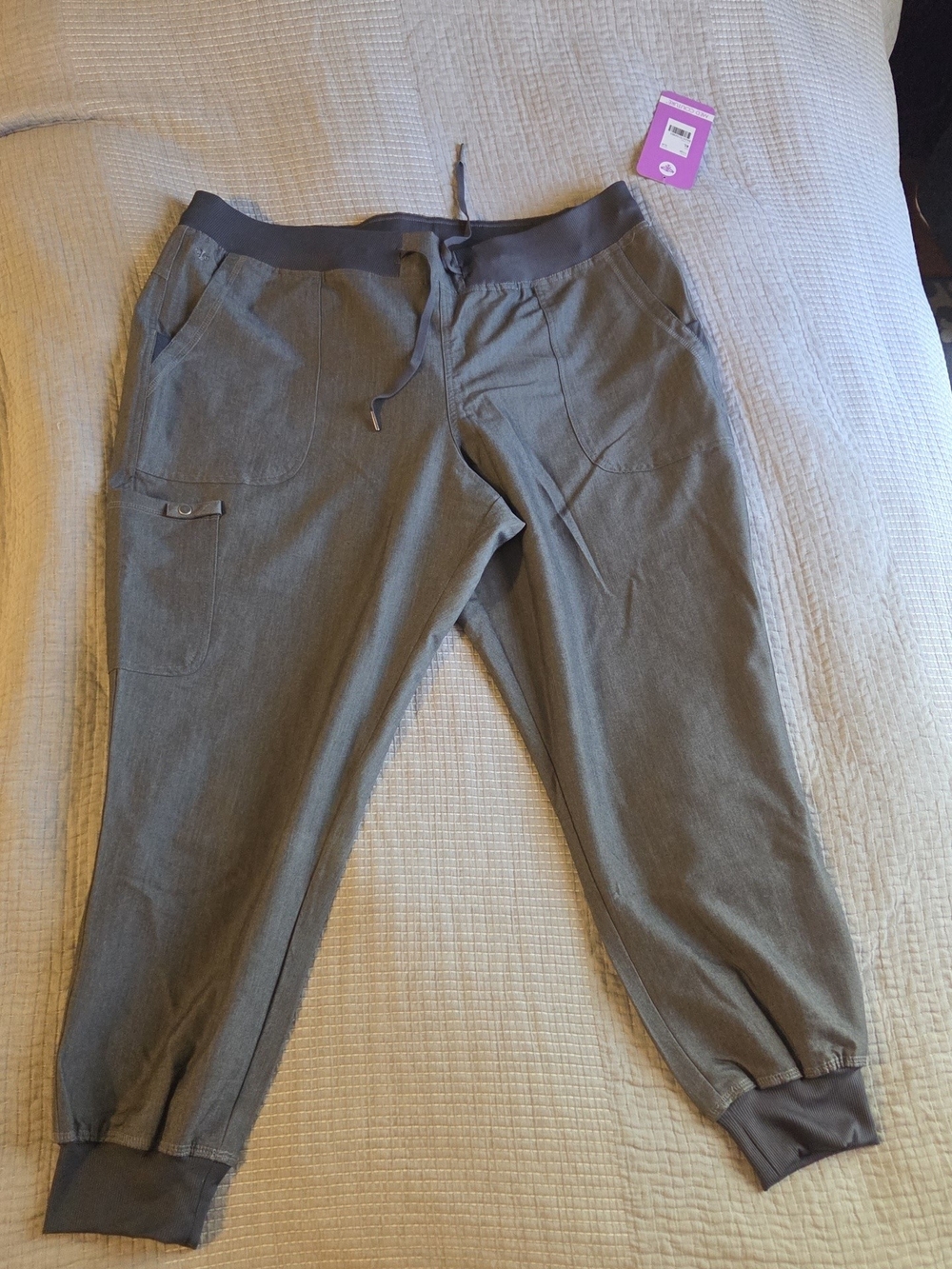 Med Couture Olive Jogger Sweatpants with Cargo Pocket